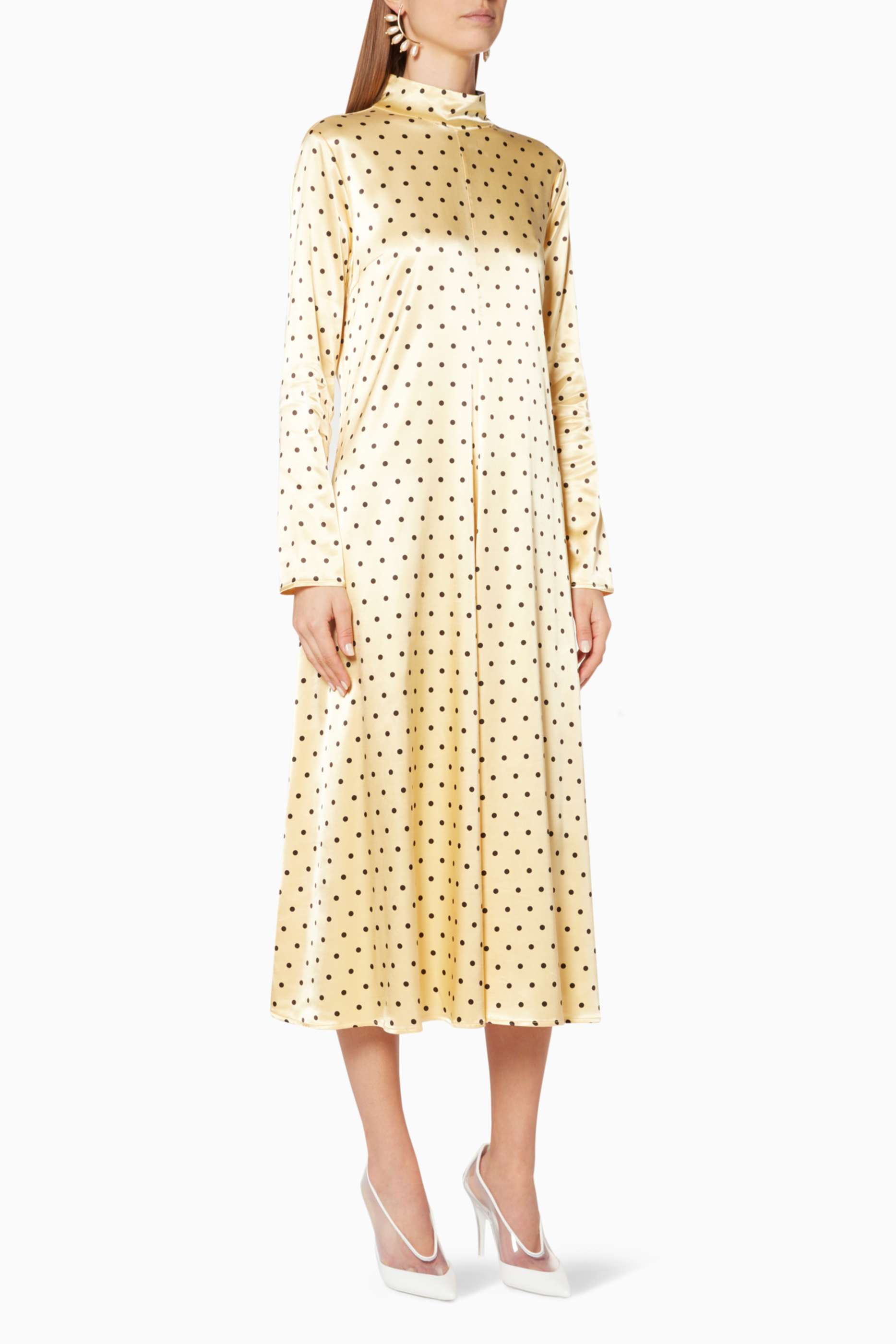 Light-Yellow Polka-Dotted Millie Dress ...